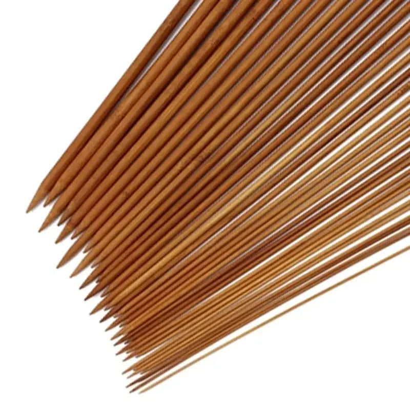 36 Pieces Carbonized Bamboo Crochet Needle Set Single Pointed For Knitting And Crochet With Beads