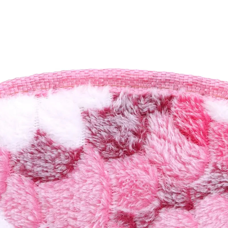 Toilet seat cover plush by Simples Market in pink faux-fur fabric with randomized color back cushion for bathroom decor