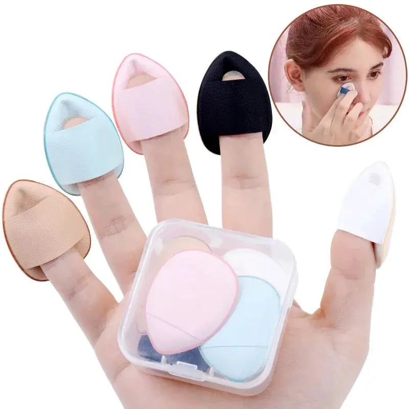 5 To 10 Pcs Mini Finger Puff Foundation Applicators Set For Foundation Concealer BB Cream Powder Makeup Tools