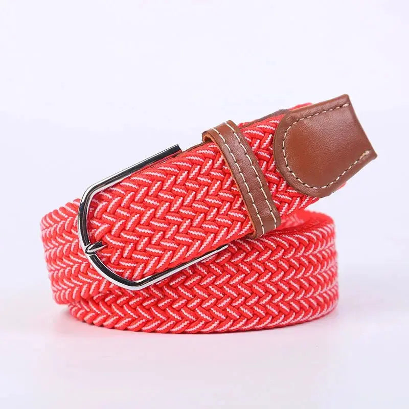 UrbanFlex Unisex Knitted Pin Buckle Belt Elastic Braided Canvas Stretch For Comfortable Jeans Wear