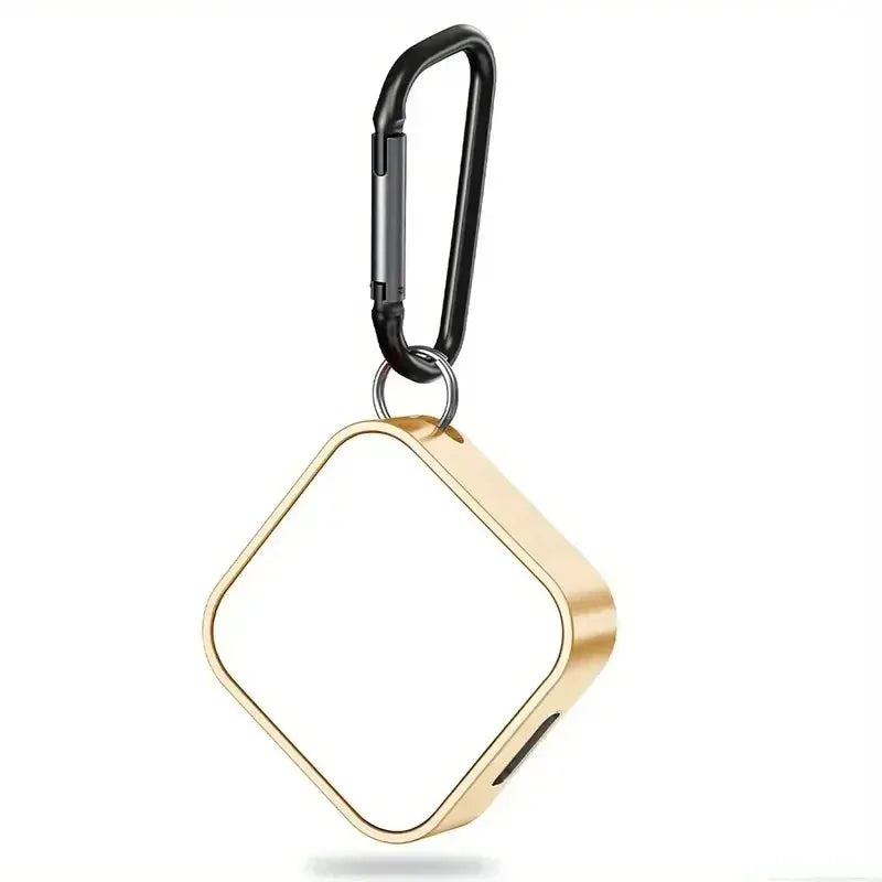 Simples Market portable wireless Apple Watch charger, gold-tone square ring with black carabiner clip