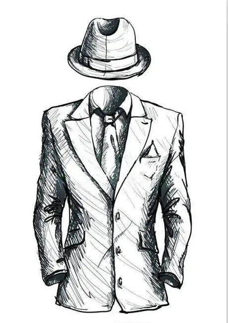 Simples Market women's two-piece blazer suit set illustration with peak lapel