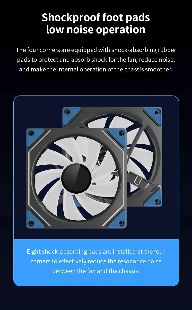 TEUCER LJ-4Pro 120mm ARGB PC case fan (2-pack) by Simples Market, low-noise PWM chassis cooling