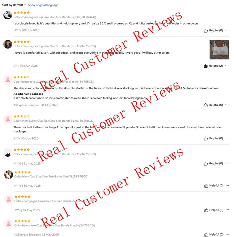 FallSweet Seamless Bra for women by Simples Market — review list with star ratings and Real Customer Reviews watermark