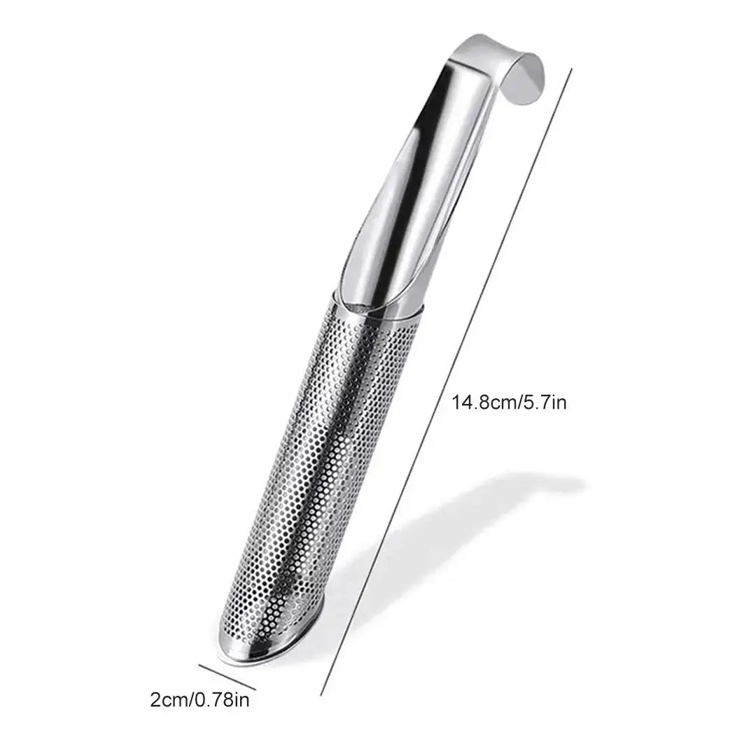 AromaLeaf Portable Piping Design Stainless Steel Tea Maker With Long Handle Brews Loose Leaf Tea In Any Cup