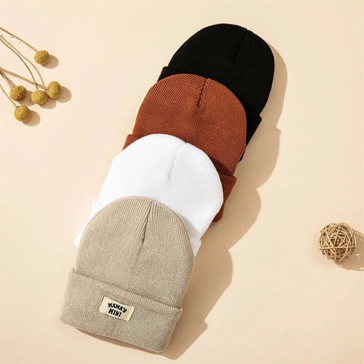 Clearance 3 Piece Set Baby Knitted Hat Winter Warm Cap With Letters Unisex For Boys And Girls Ages 0 To 24 Months