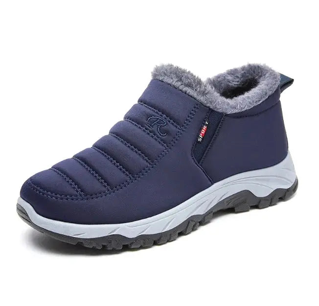 CozyStride Men's Autumn Winter Casual Shoes With Warm Plush Lining And Durable Chunky Rubber Sole