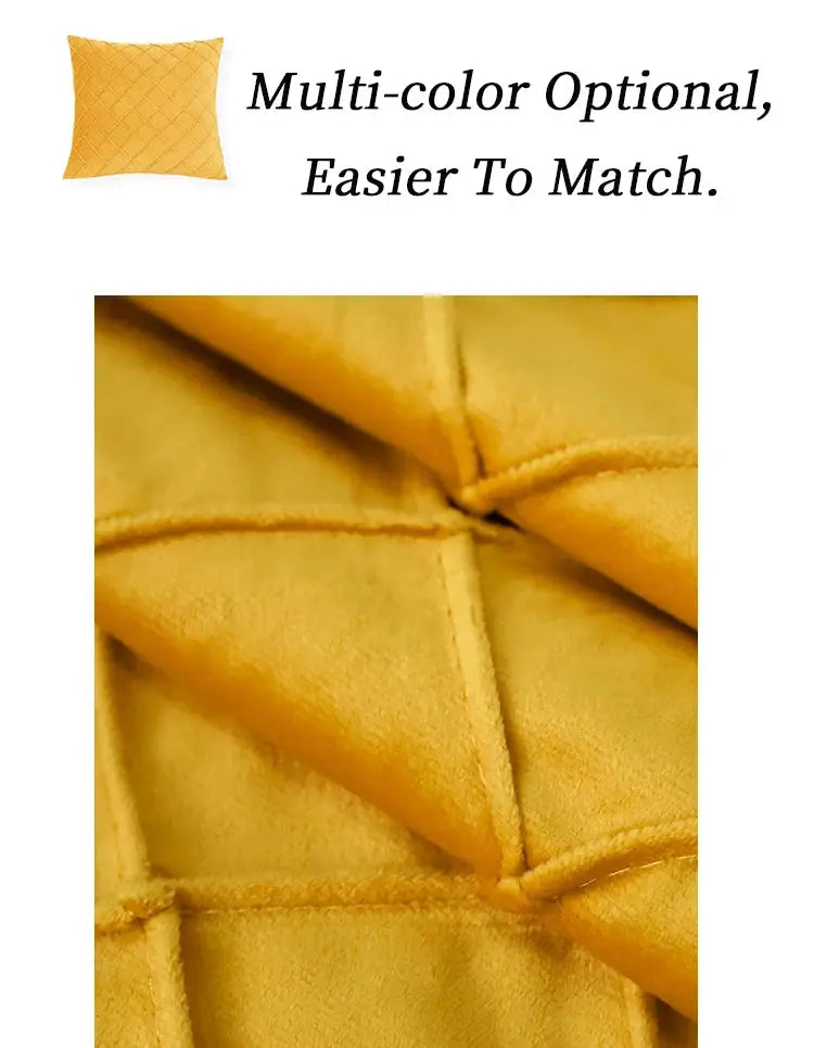 Geometric velvet cushion cover, yellow gold, 45x45cm, Simples Market pillowcase for sofa decor