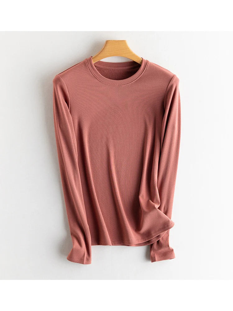 SuyaDream Women Silk Viscose Thermal Base Layer Top With Turtleneck For Warmth And Style