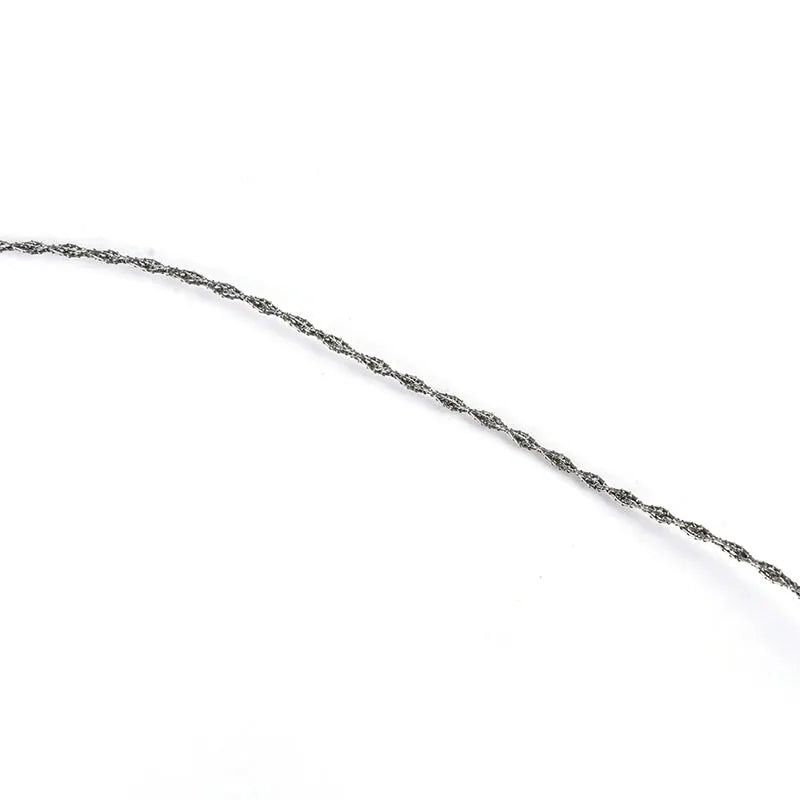 Manual steel wire chain saw rope, braided metal cord for camping and survival gear