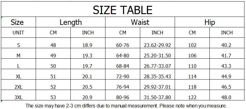 ZOKI Women High Waist Cargo Shorts by Simples Market; American streetwear size chart for S-3XL waist, hip, length