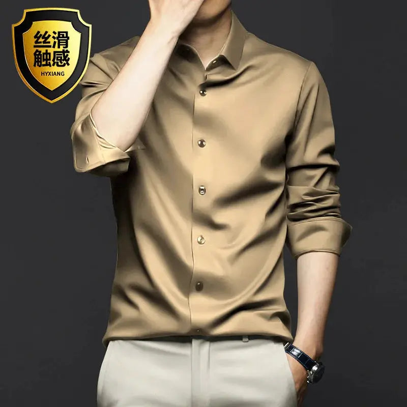 Mens Long Sleeve Non Iron Wrinkle Resistant Dress Shirt White For Business Professional Casual Wear S To 5XL