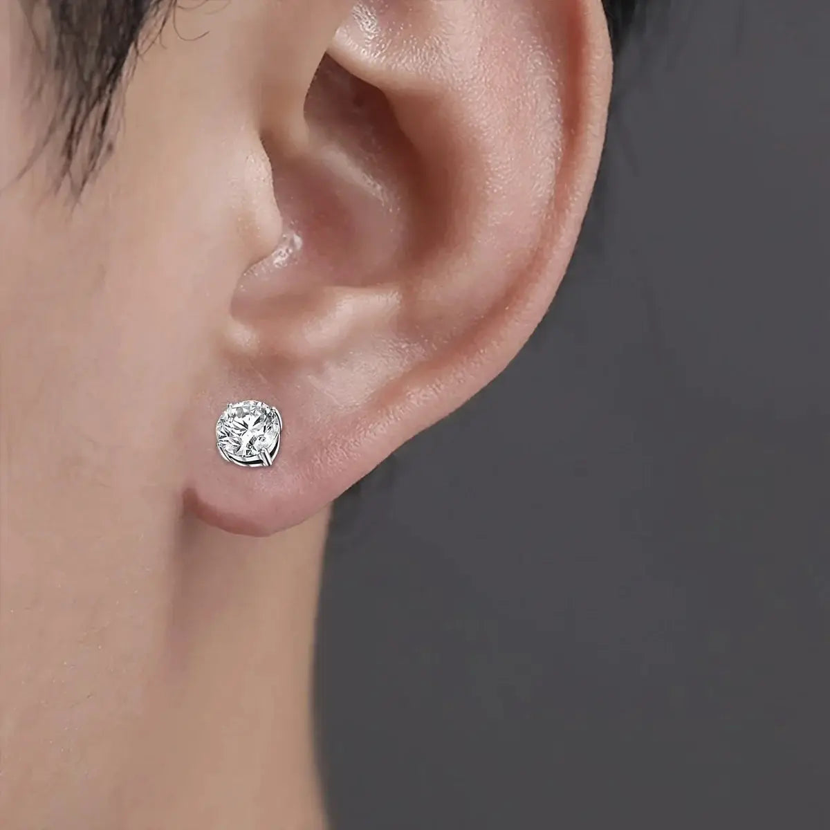 1 Pair Crystal Strong Magnetic Ear Stud Clip Earrings For Men Women Punk Round Zircon Magnet Non Piercing Jewelry