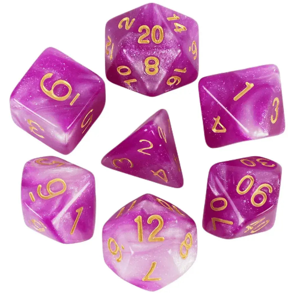 Galaxy Theme Polyhedral Dice Set For DnD With Cosmic Colorful Universe Effect Ideal For Adventurers