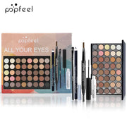 PopFeel Eye Makeup Set All In One Palette With Eyeliner Mascara Brow Pencil And Tools For A Complete Eye Look
