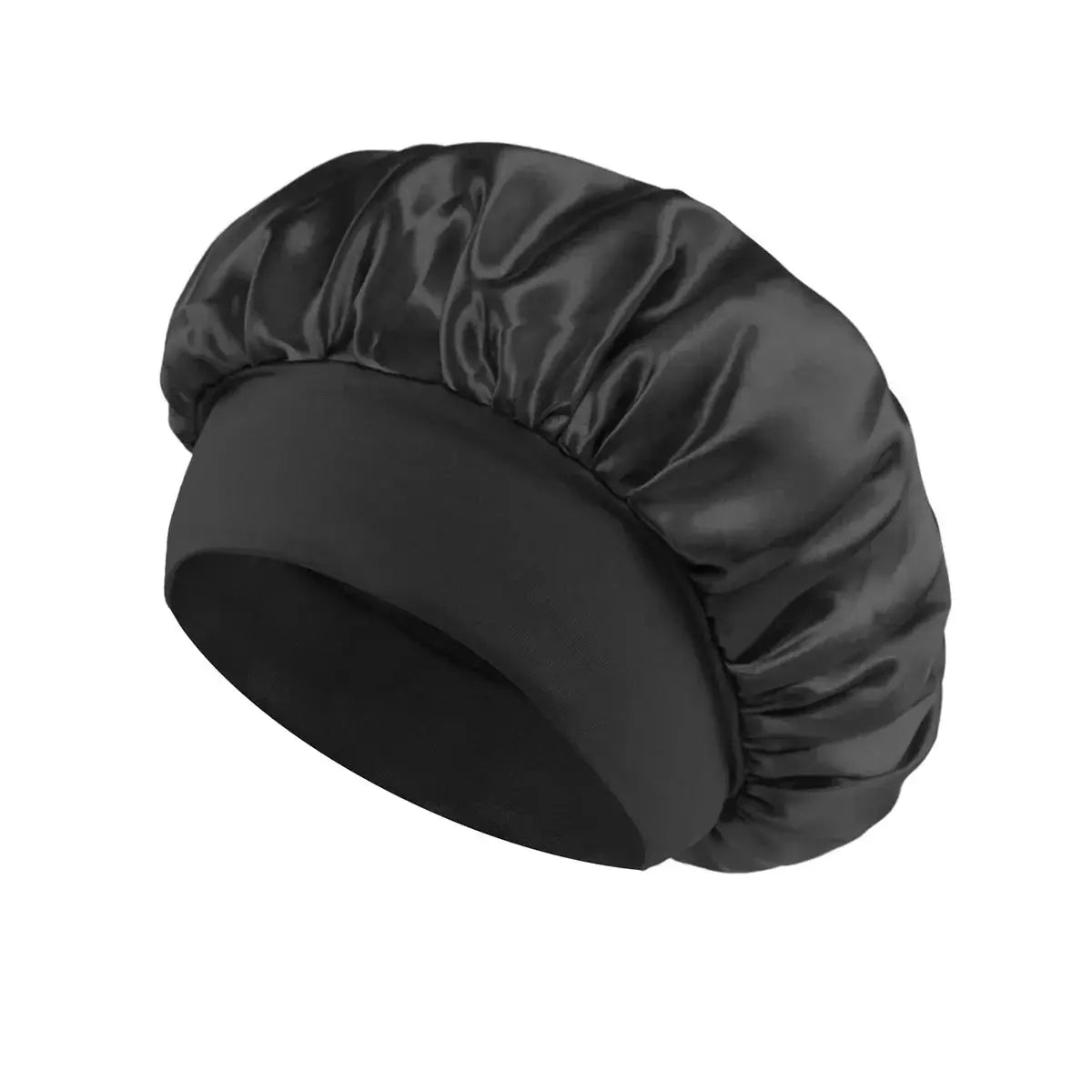 SilkGuard Satin Bonnet For Women With Wide Brim Sleep Hat And Elastic Band For Hair Protection