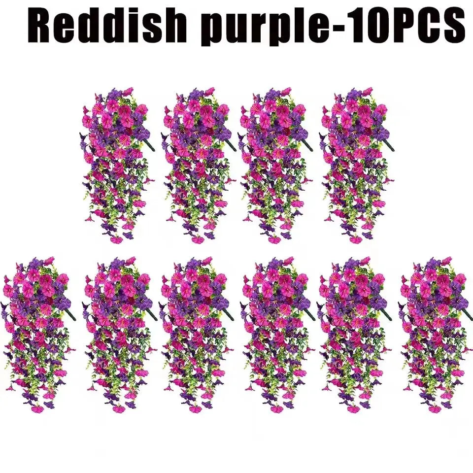 UV Resistant Artificial Morning Glory And Eucalyptus Hanging Decor For Home Garden Weddings Outdoor Use