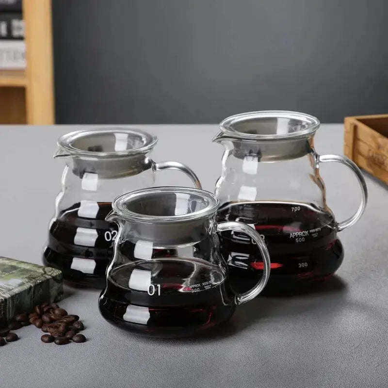 Handmade Glass Coffee Pot and Funnel Set Cloud Shaped Pour Over Server With Extraction Cup For Home Use