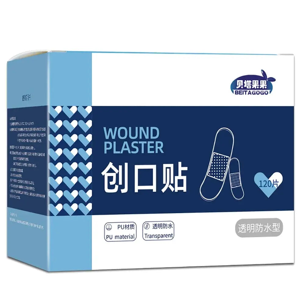 Wound plaster box by Beitagogo, waterproof transparent adhesive bandages, 120 pieces