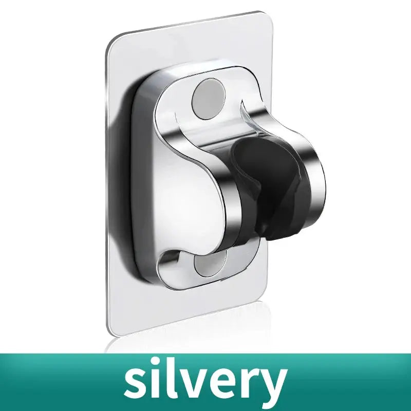 Chrome shower head bracket wall mount with adjustable holder, Silvery