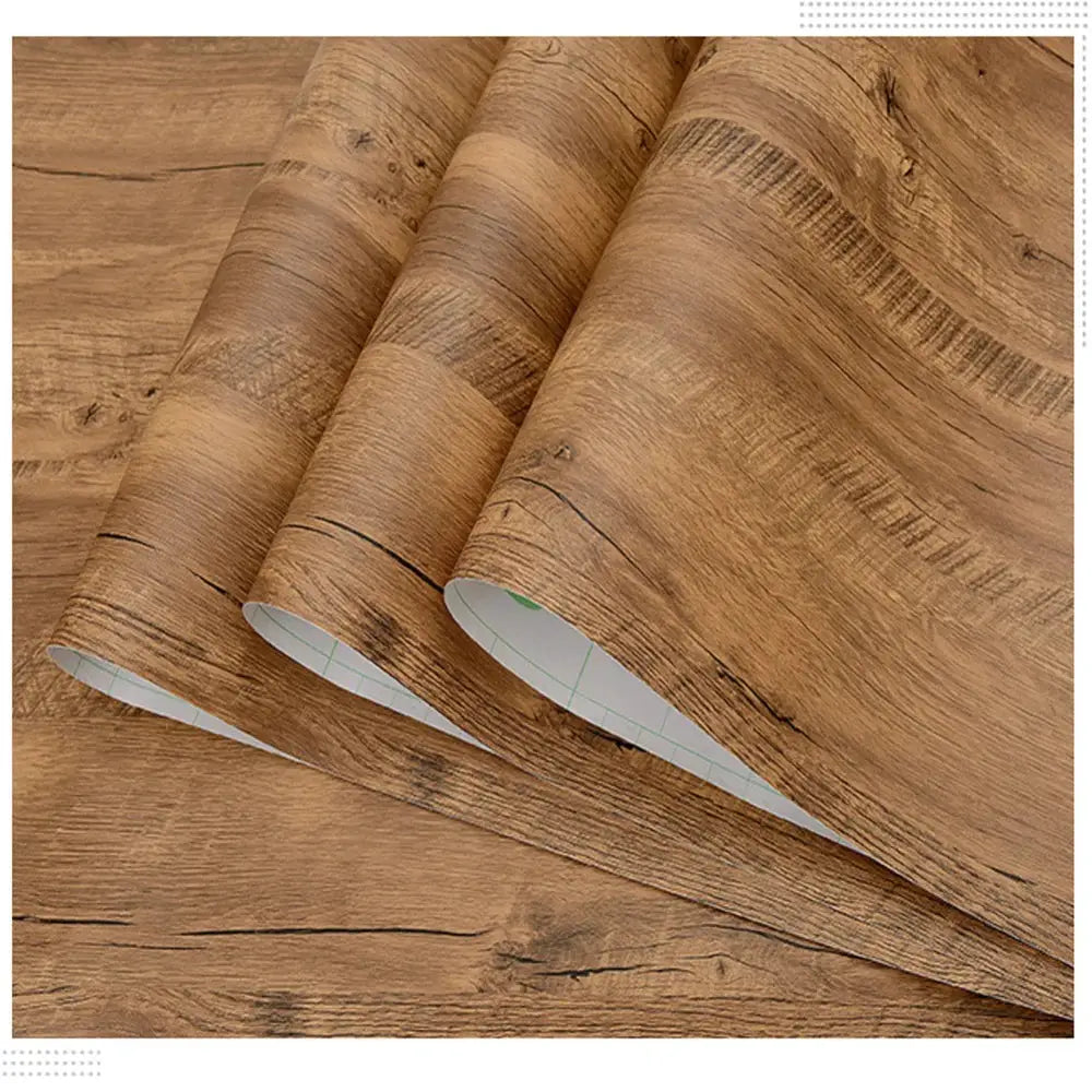 NovaDecor Wood Grain Vinyl Wallpaper Roll Waterproof Self Adhesive For Easy Furniture And Cabinet Updates