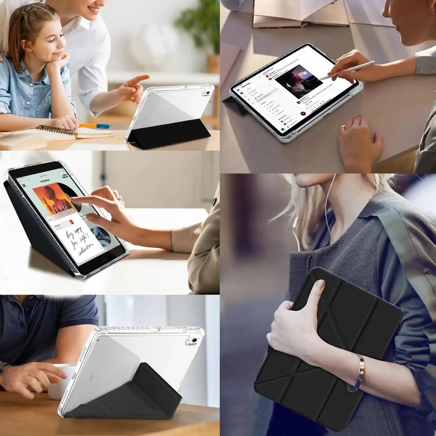 AuroraGuard 3Y Fold Flip Clear Case For iPad 10Th And 11Th Gen 2025 10.2 Inch Ultra Slim Transparent PU Cover
