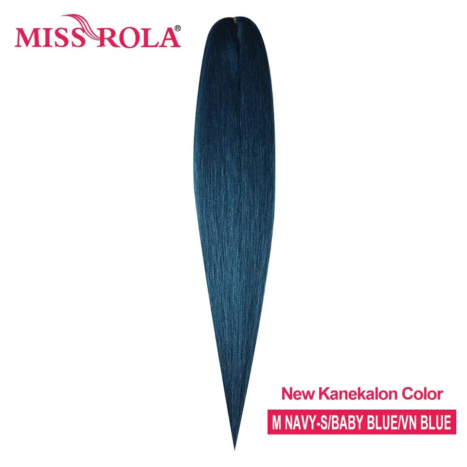 Miss Rola synthetic jumbo braiding hair; Kanekalon, navy to baby blue, 6-piece bulk set, pre-stretched 30in/28in/26in