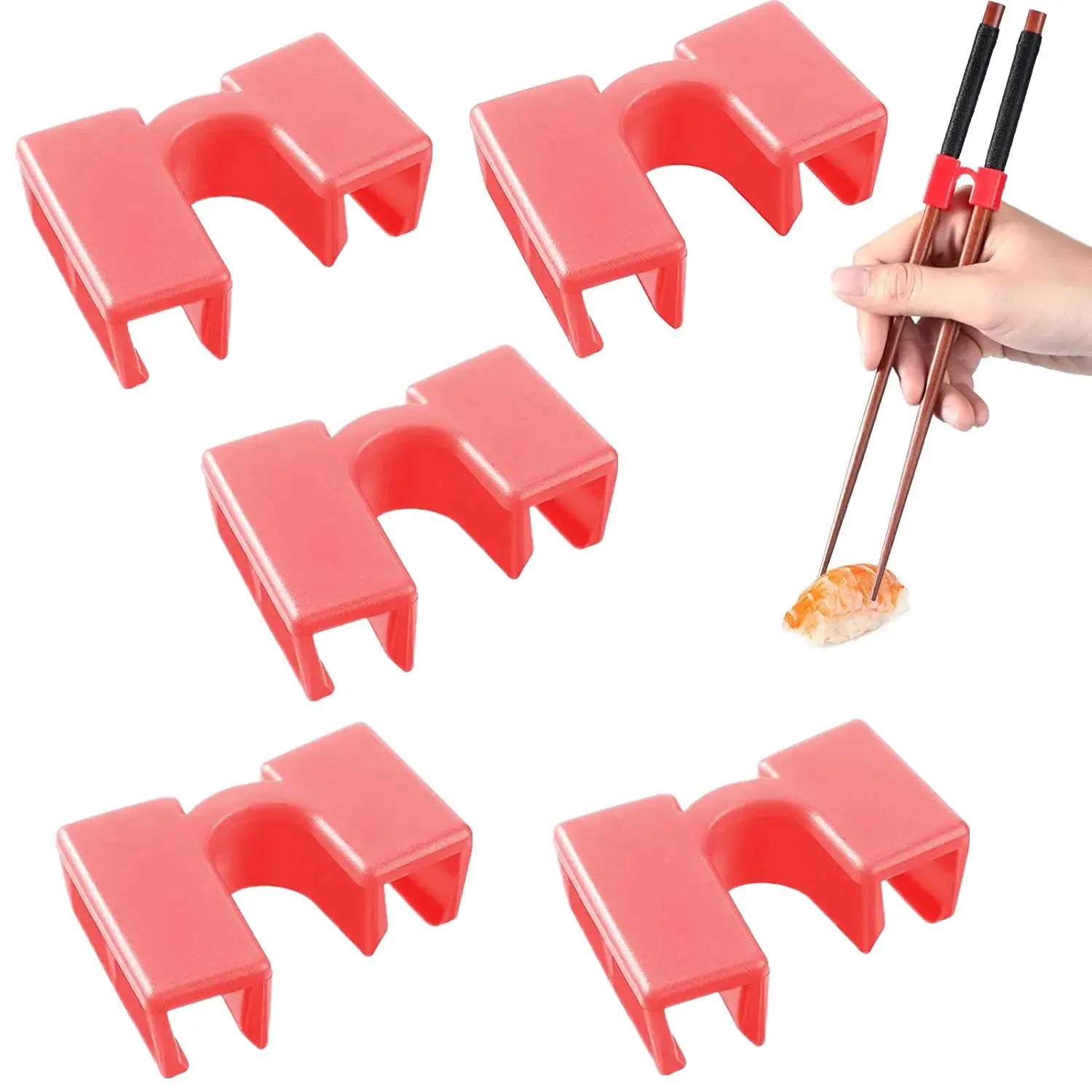 5 Pack Reusable Chopstick Helpers Training Hinges for Adults and Kids Beginner Practice Connector