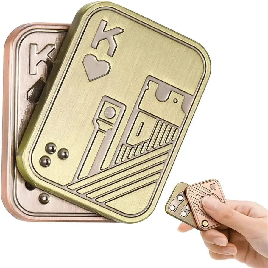 Metal Fidget Toy Push Card Slider Stress Relief For Focus Haptic Coin Office Desk Gift