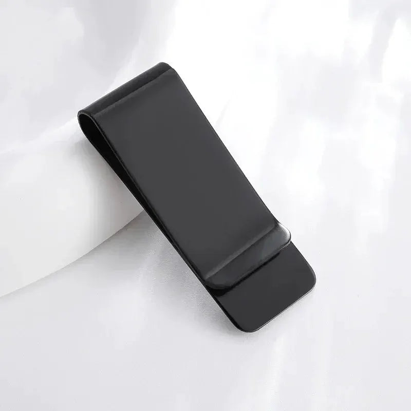 Stainless steel money clip by Simples Market, black belt clip wallet accessory
