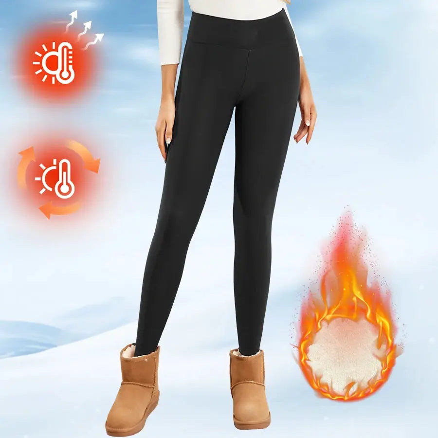CozyNest Fleece Leggings For Women High Waisted Thermal Tights With Tummy Control For Winter Warmth