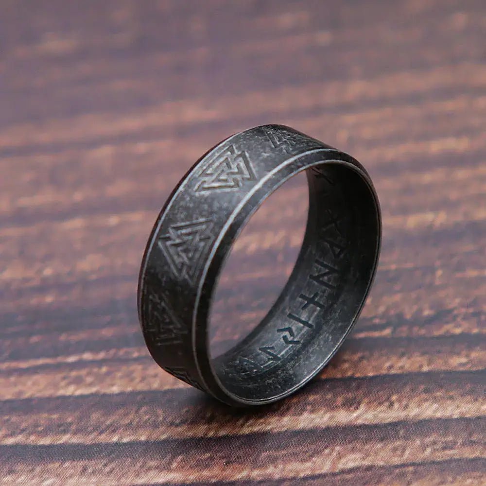 Fashion Retro Viking Rune Ring For Men And Women 316L Stainless Steel Odin Letter Ring Amulet Jewelry Gift Wholesale - Simples Market