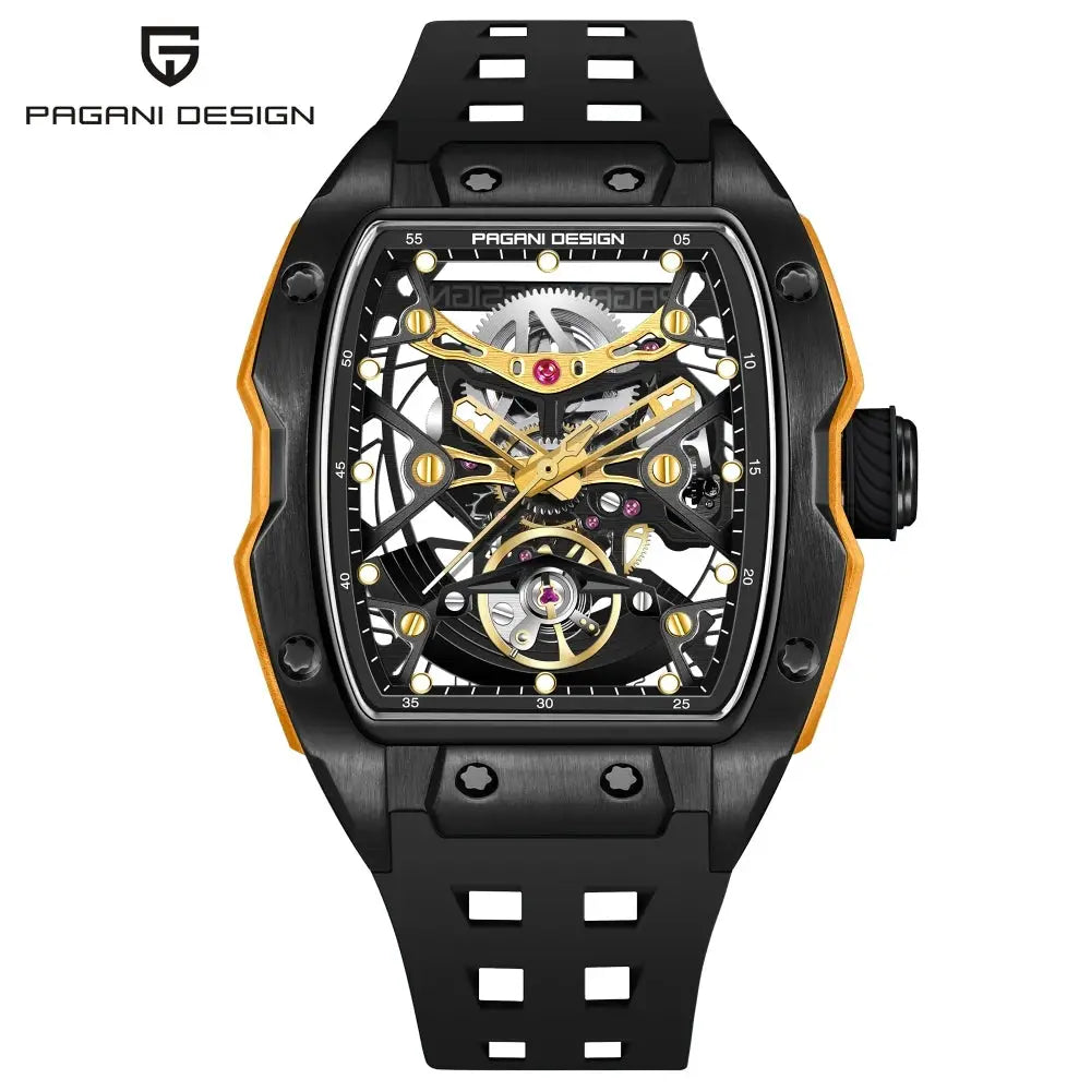 Pagani Design 2026 42mm Luxury Automatic Watch With Transparent Hollow Back Movement And Sapphire Glass