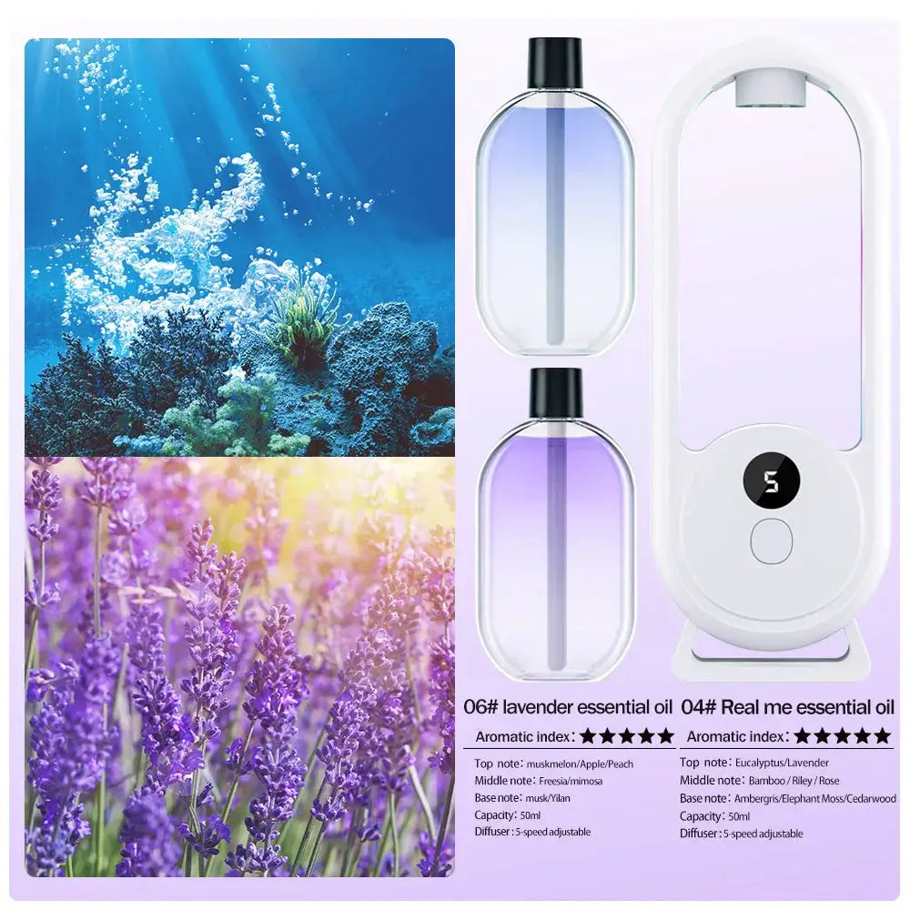 Rechargeable Portable Aroma Diffuser For Essential Oils Aromatherapy With Timed Spray Modes Odor Elimination