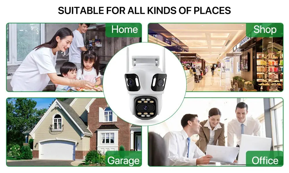 WONSDAR white triple-lens IP camera with WiFi, PTZ auto-track, HD surveillance