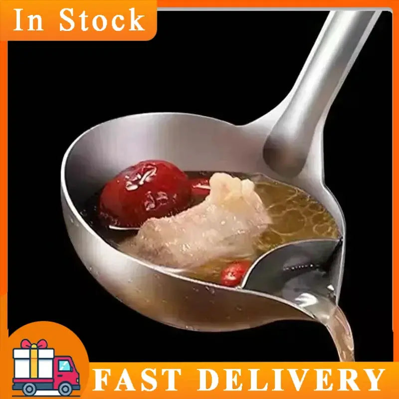 KitchenCraft Stainless Steel Colander Spoon Oil And Fat Separator For Healthy Soups
