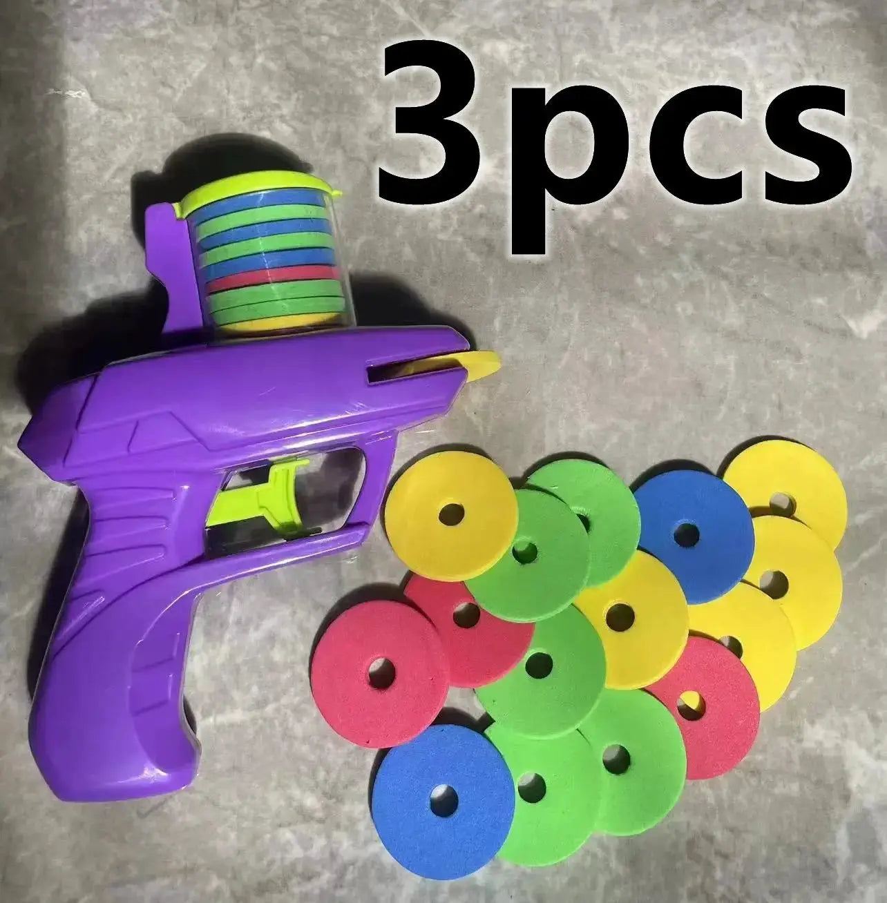 Kids Outdoor Foam Disc Launcher Toy Flying Disc Gun For Double Parent Child Interactive Play