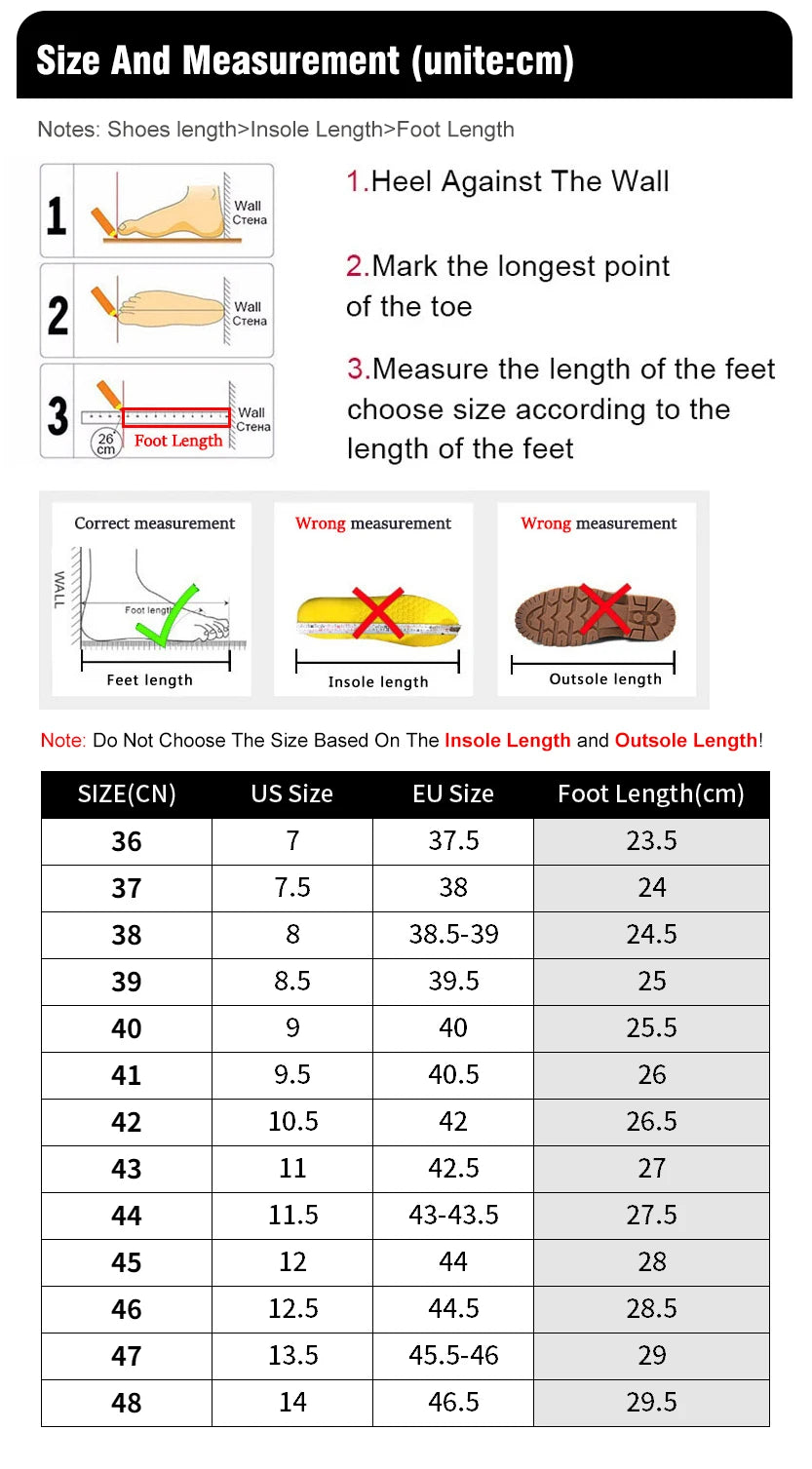 Men's driving shoes by Simples Market: size chart with foot length guide and measurement diagrams