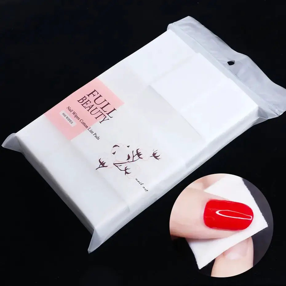 Lint-free nail polish remover wipes, 450 pcs, white package with FULL BEAUTY branding
