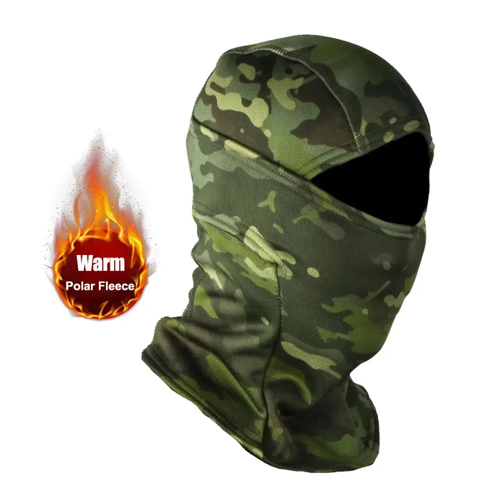 Camouflage fleece balaclava full-face mask for winter outdoor use