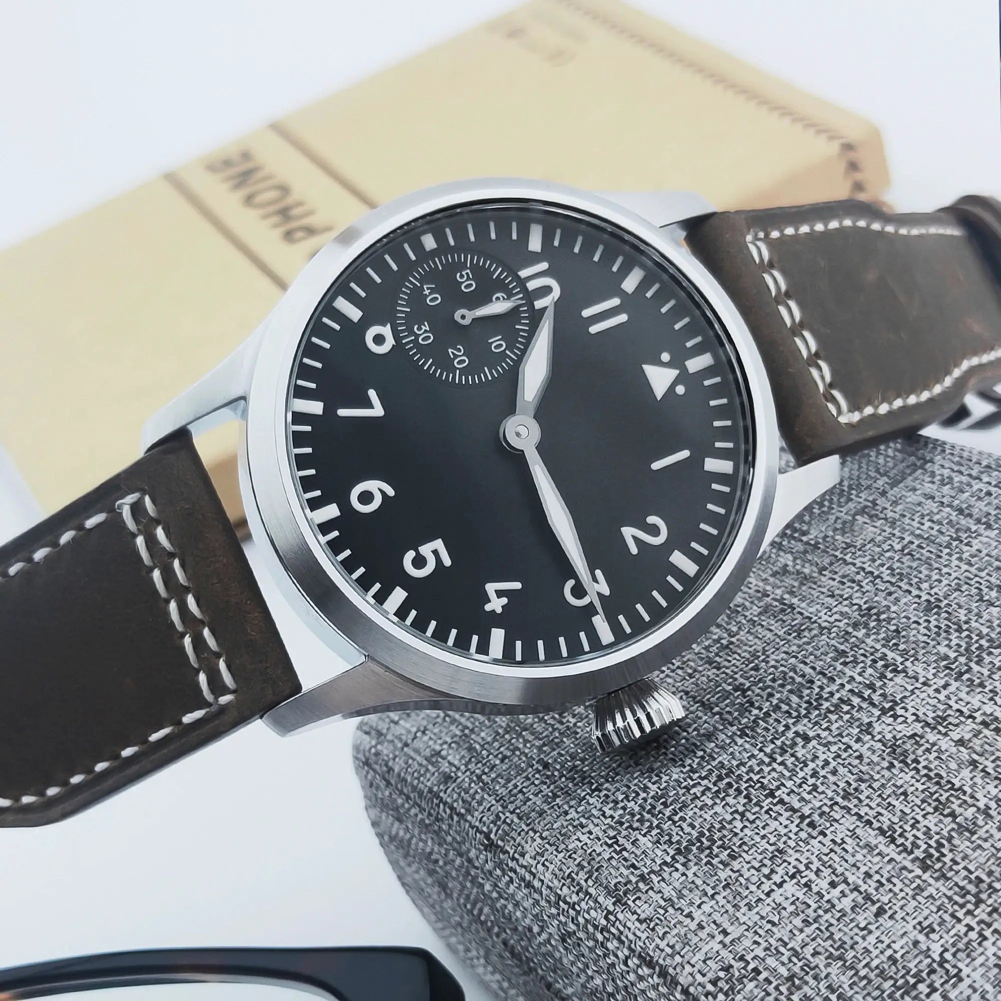 Corgeut Luxury Sapphire Glass 42mm Hand Wound Mechanical Watch With 316L Steel Case And 30m Water Resistant