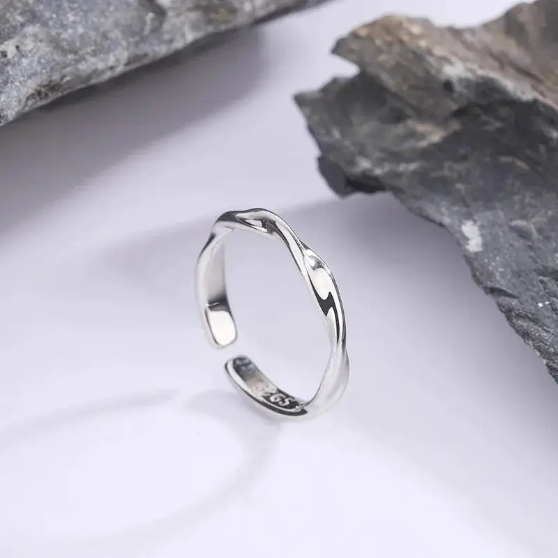 Elegant 925 Sterling Silver Simple Twisted Wire Rings For Women Wedding Fine Jewelry Gift Wholesale