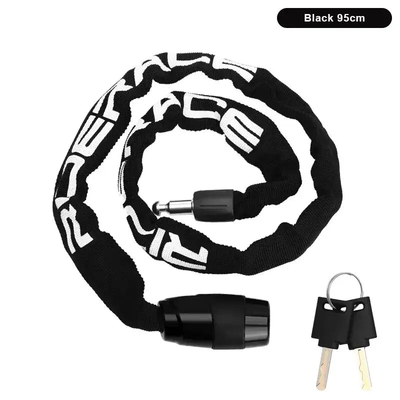 Riderace Bicycle Chain Lock Portable Anti Theft High Security MTB Mountain Bike Lock With Two Keys For Scooter EBike
