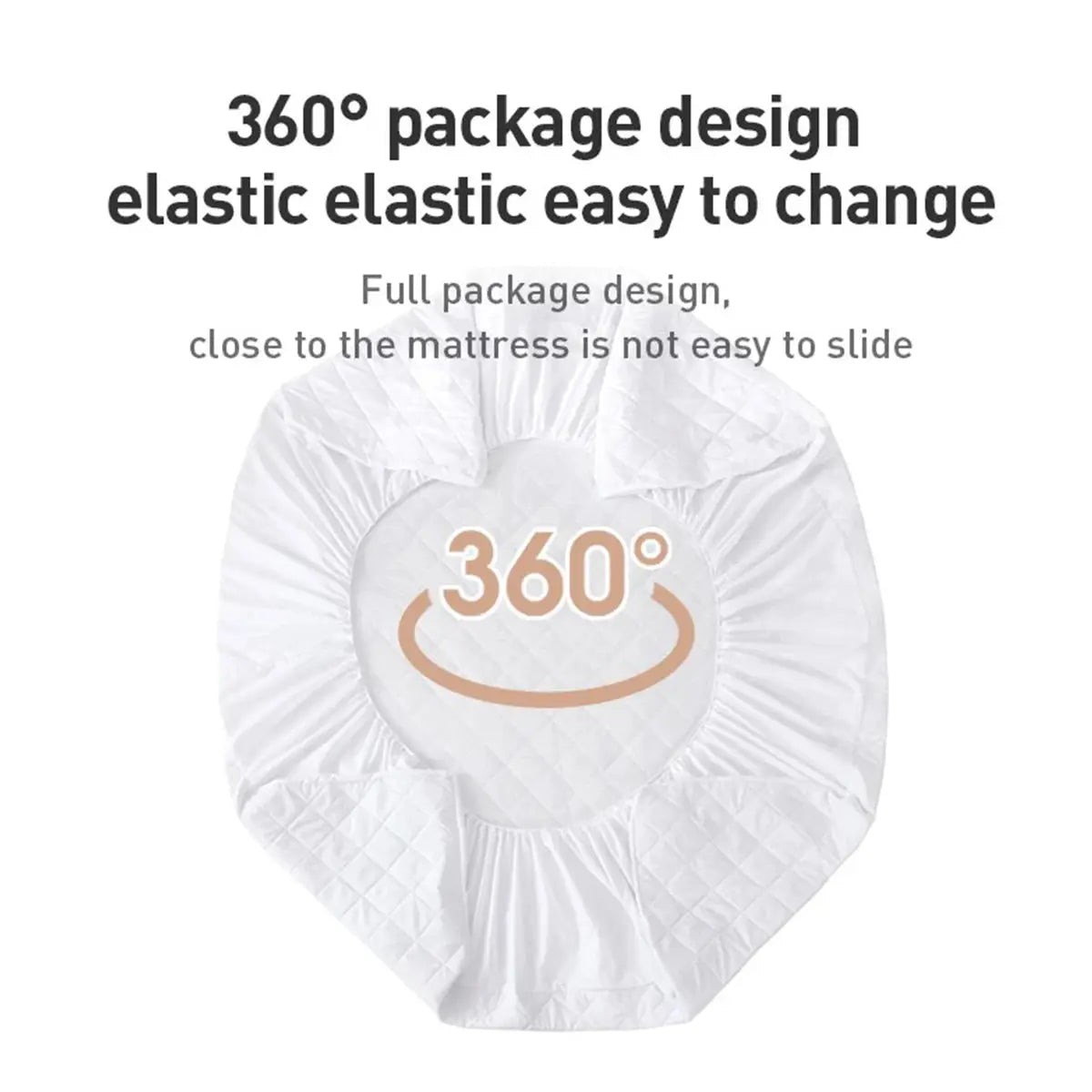Anqianny Waterproof Mattress Protector Fitted Sheet For Single Double 140 160 Multi Size Gray White