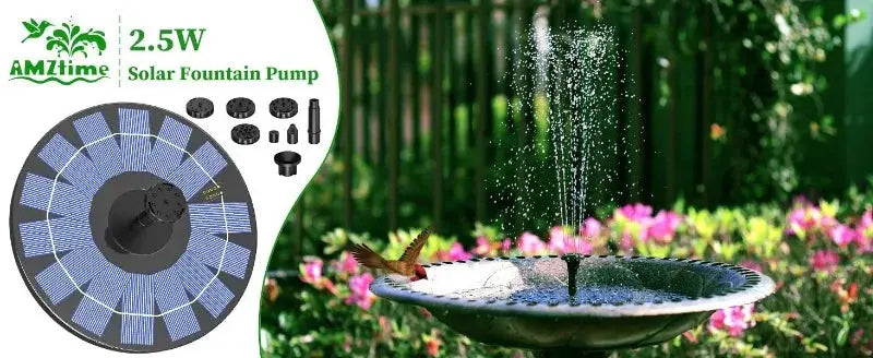 Simples Market 2.5W outdoor solar fountain pump kit for garden pond with 6 nozzles
