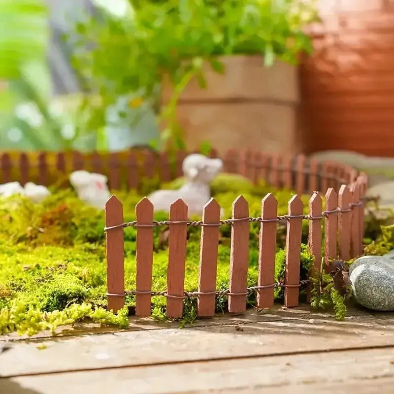 1pc Mini Wooden Fence For Garden And Bonsai Decoration Fairy Tale Picket Fence For DIY Handicraft Projects