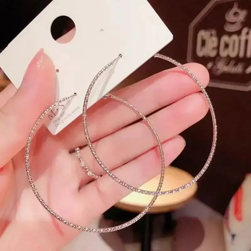2022 New Trend Simulation Pearl Long Earrings With Flower Rhinestone Pendant For Women Wedding Korean Jewelry