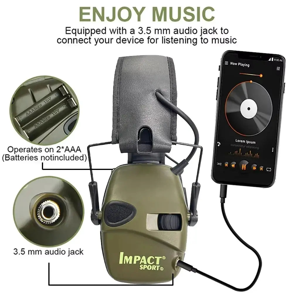 Outdoor Tactical Electronic Shooting Earmuffs With Active Noise Reduction And Sound Amplification For Hearing Protection