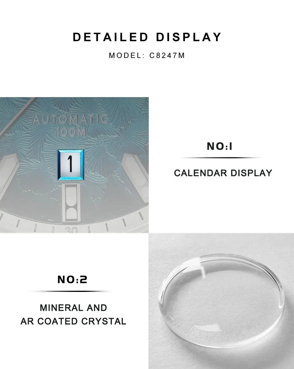 Simples Market CADISEN 2026 automatic men's wristwatch with blue dial; includes ring (2 items).
