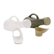 Simples Market portable urinal bottle kit, 3-piece set in white, olive-green with beige funnel for travel.